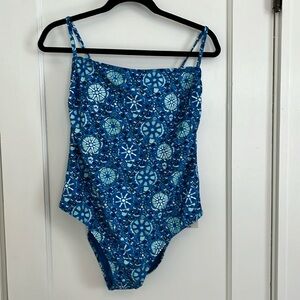 Rhode for Target blue zinnia floral print swimsuit